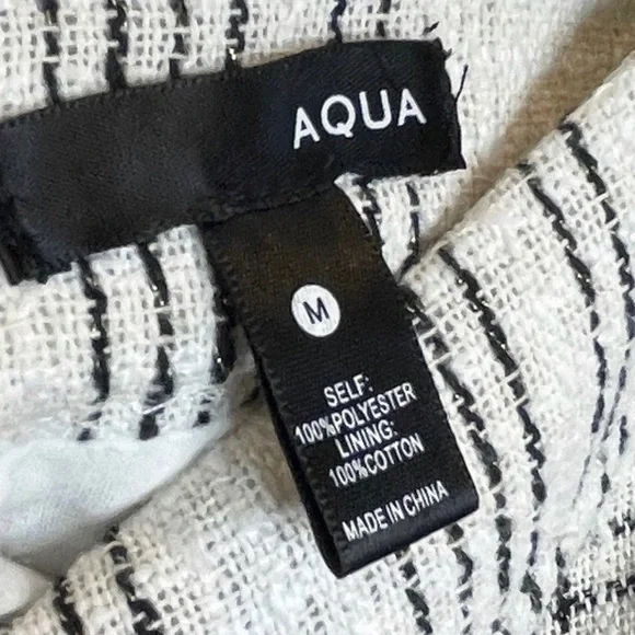 EUC Aqua White & Black Tweed Mini Skirt size M - Picture 3 of 5